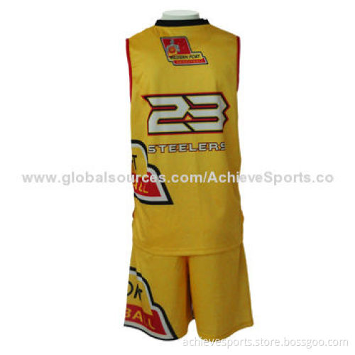 Customized Sublimation Basketball Uniforms, Made of 100% Polyester Material